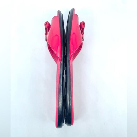 Prada Fuschia Pink Patent Leather Logo Bow Slide Sandal flat EU 39 - Picture 7 of 9